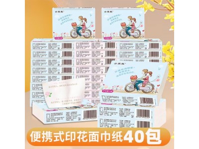 小家教 便携式印花面巾纸
