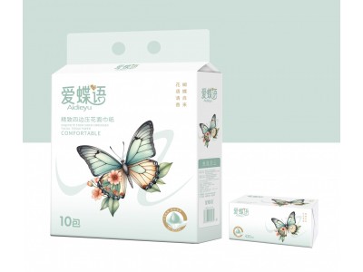 爱碟语 精致四边压花面巾纸